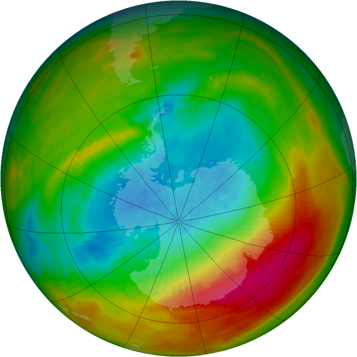 Antarctic ozone map for 05 October 1979